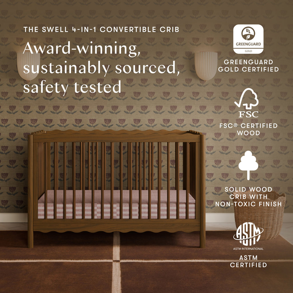 Swell 4-in-1 Convertible Crib with Toddler Bed Conversion Kit