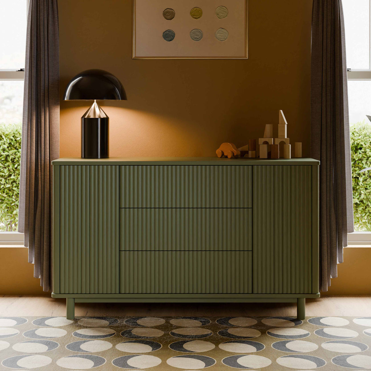 Pogo Tambour Extra Wide Assembled Dresser (58")