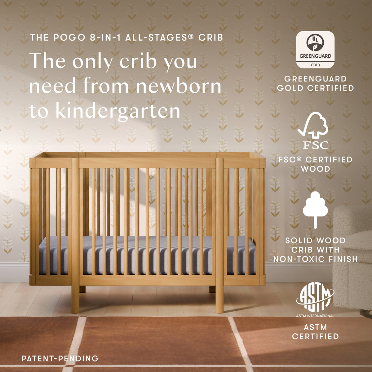 Pogo 8-in-1 Convertible Crib with All-Stages® Conversion Kits