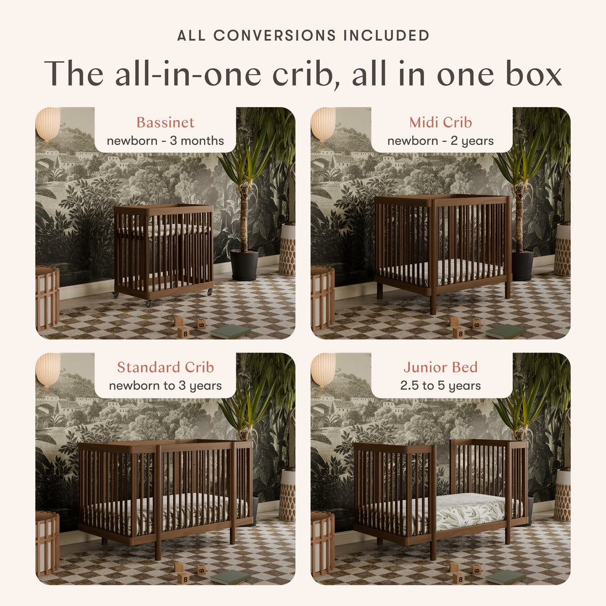 Pogo 8-in-1 Convertible Crib with All-Stages® Conversion Kits
