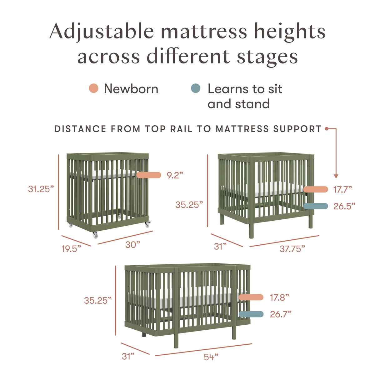 Pogo 8-in-1 Convertible Crib with All-Stages® Conversion Kits