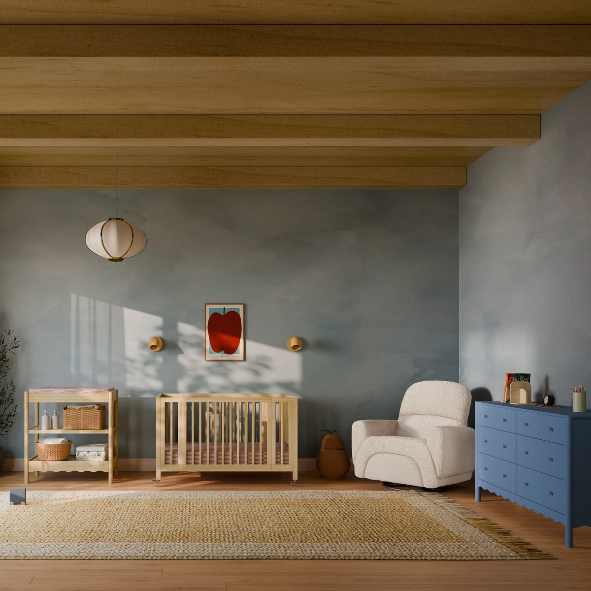 Rainbow Recliner and Swivel Glider in Teddy Loop