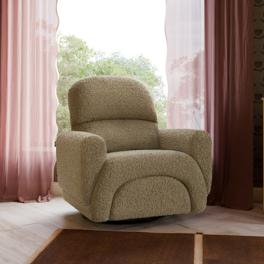 Rainbow Recliner and Swivel Glider in Teddy Loop