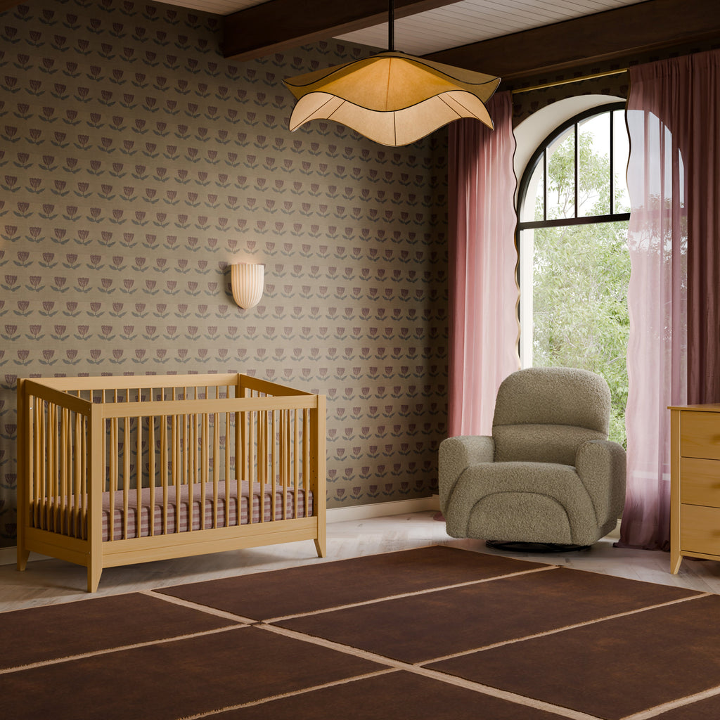 Rainbow Recliner and Swivel Glider in Teddy Loop