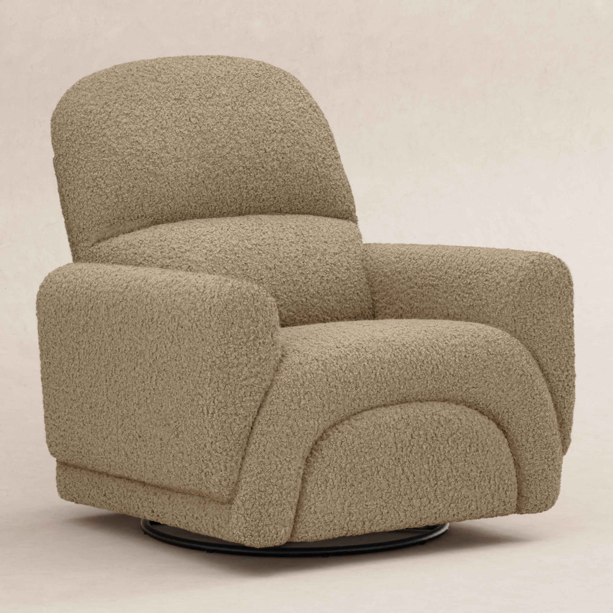 Sillón reclinable y mecedora giratoria Rainbow en tela Teddy Loop