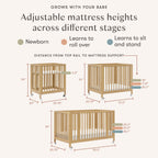 Rolli 9-in-1 Convertible All-Stages® Crib with Bassinet & Toddler Bed Conversion Kits