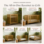 Rolli 9-in-1 Convertible All-Stages® Crib with Bassinet & Toddler Bed Conversion Kits