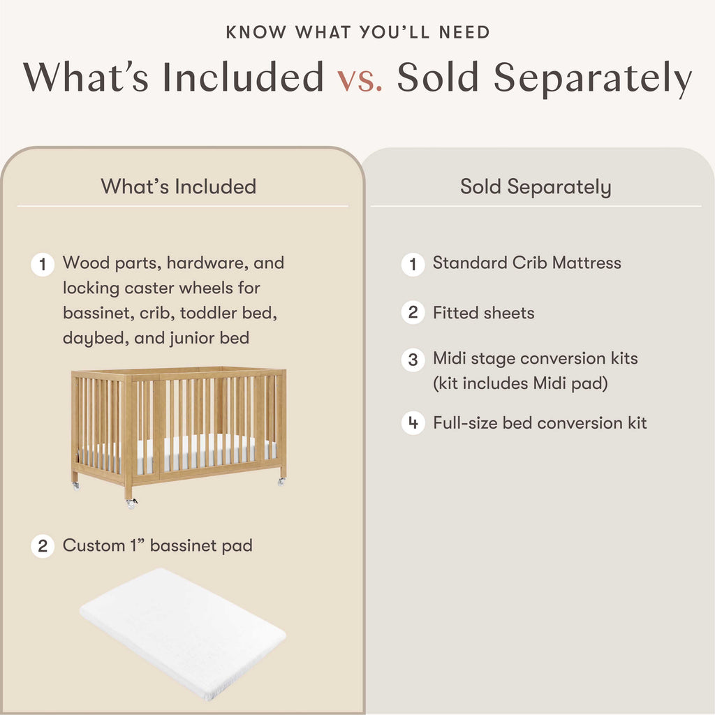 Rolli 9-in-1 Convertible All-Stages® Crib with Bassinet & Toddler Bed Conversion Kits