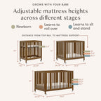 Rolli 9-in-1 Convertible All-Stages® Crib with Bassinet & Toddler Bed Conversion Kits