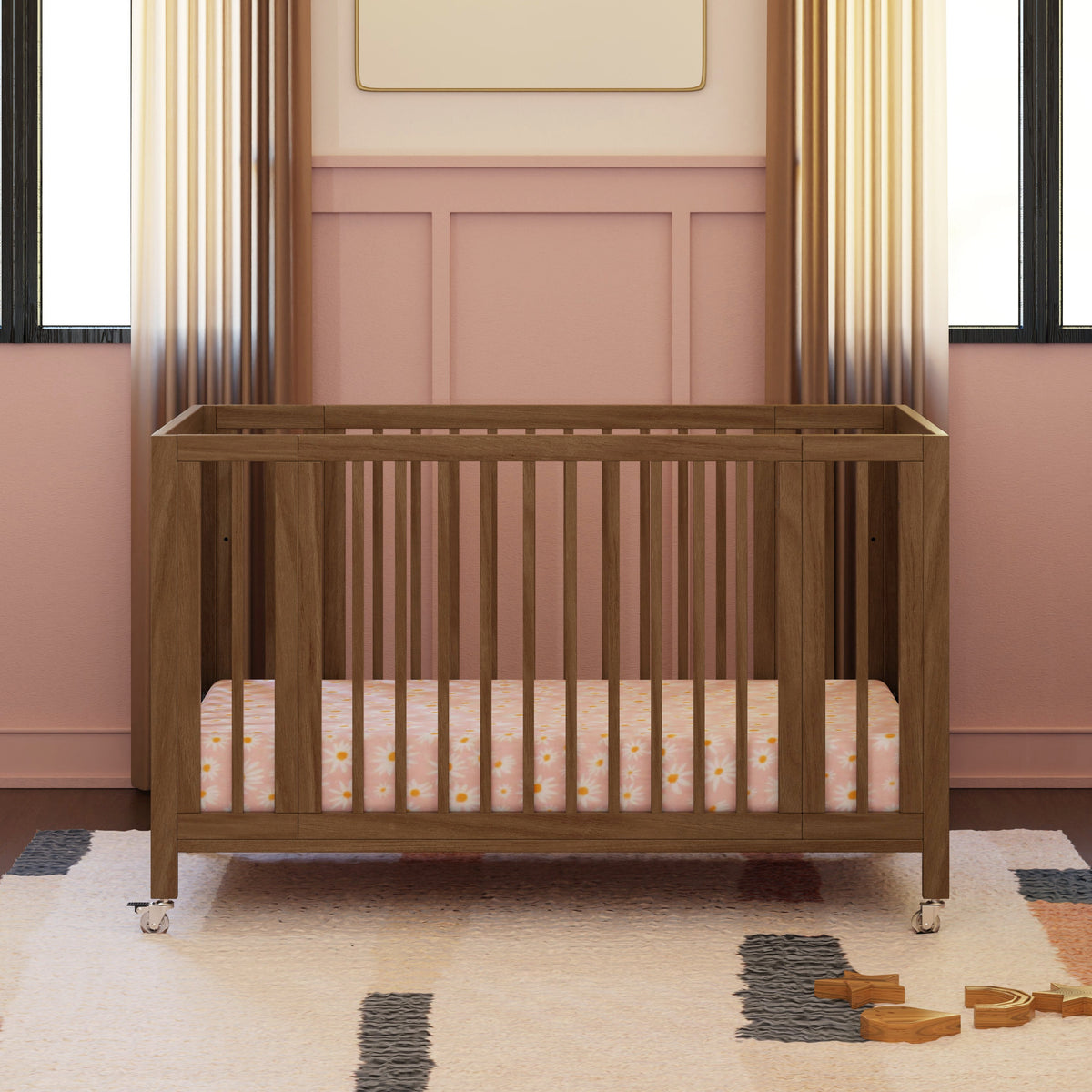 Rolli 9-in-1 Convertible All-Stages® Crib with Bassinet & Toddler Bed Conversion Kits