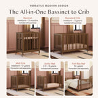 Rolli 9-in-1 Convertible All-Stages® Crib with Bassinet & Toddler Bed Conversion Kits