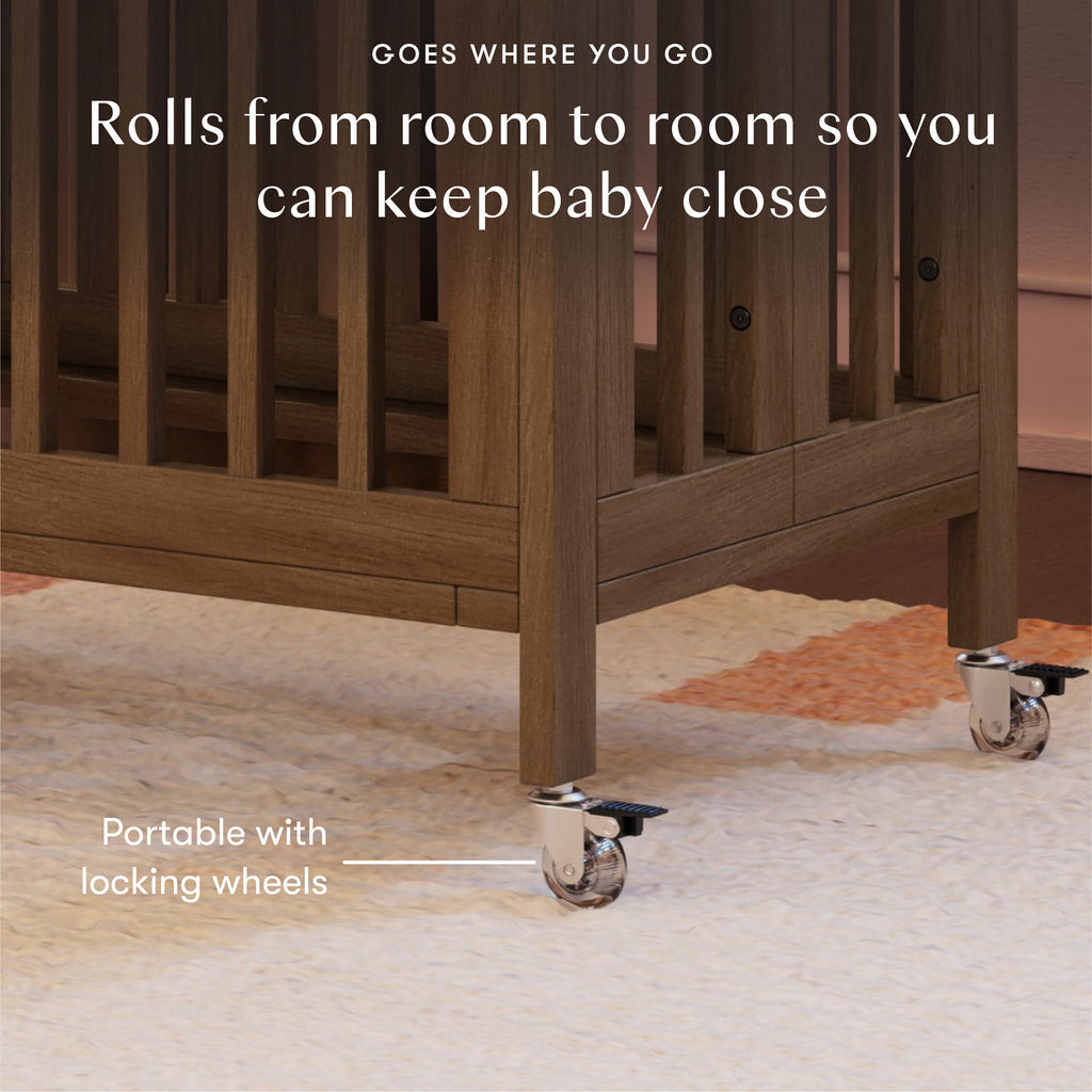 Rolli 9-in-1 Convertible All-Stages® Crib with Bassinet & Toddler Bed Conversion Kits