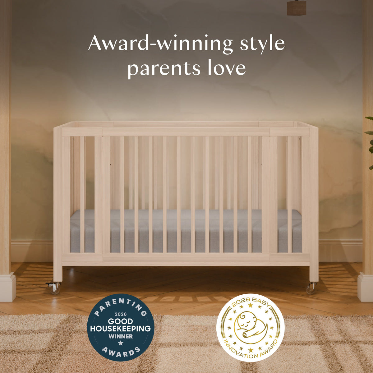 Rolli 9-in-1 Convertible All-Stages® Crib with Bassinet & Toddler Bed Conversion Kits