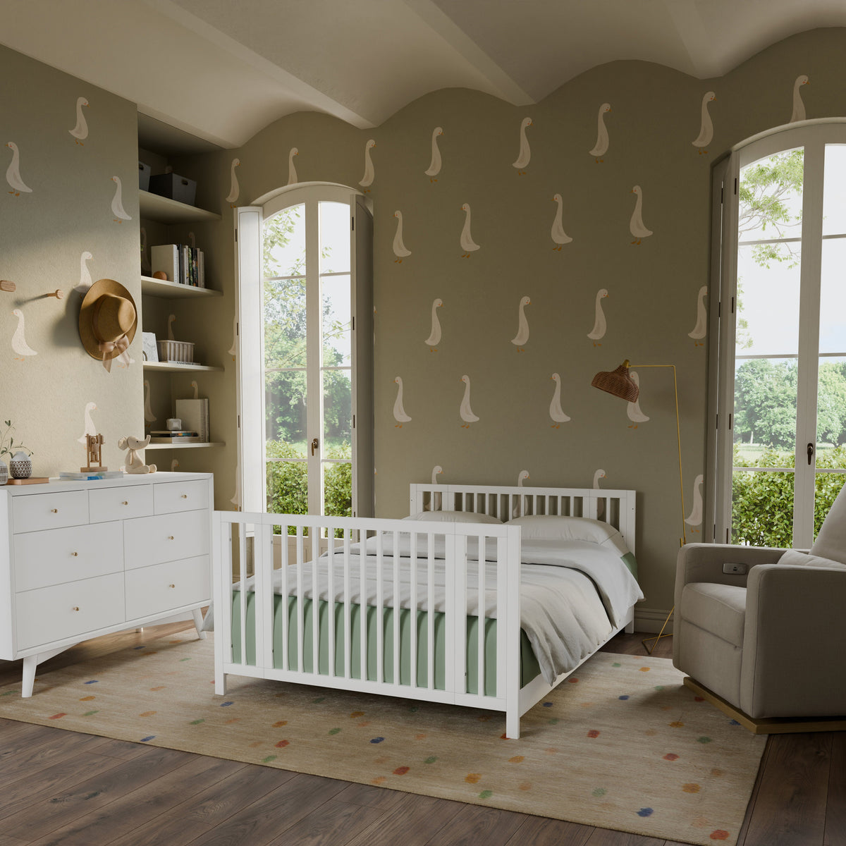 Rolli 9-in-1 Convertible All-Stages® Crib with Bassinet & Toddler Bed Conversion Kits