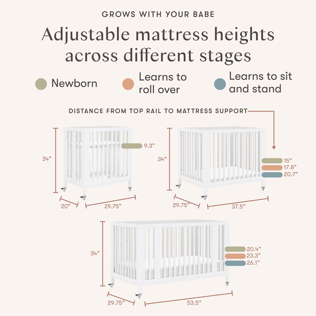 Rolli 9-in-1 Convertible All-Stages® Crib with Bassinet & Toddler Bed Conversion Kits