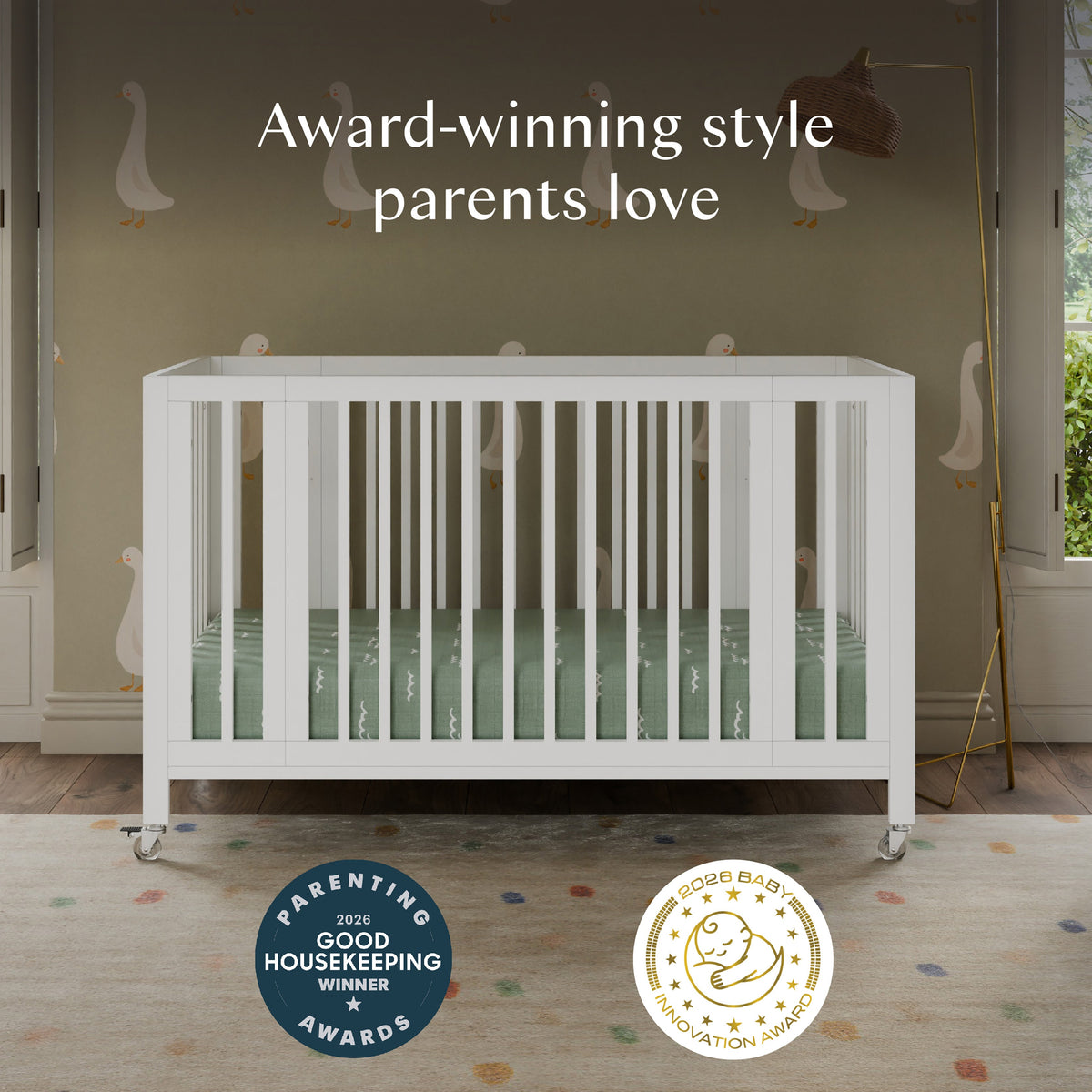 Rolli 9-in-1 Convertible All-Stages® Crib with Bassinet & Toddler Bed Conversion Kits