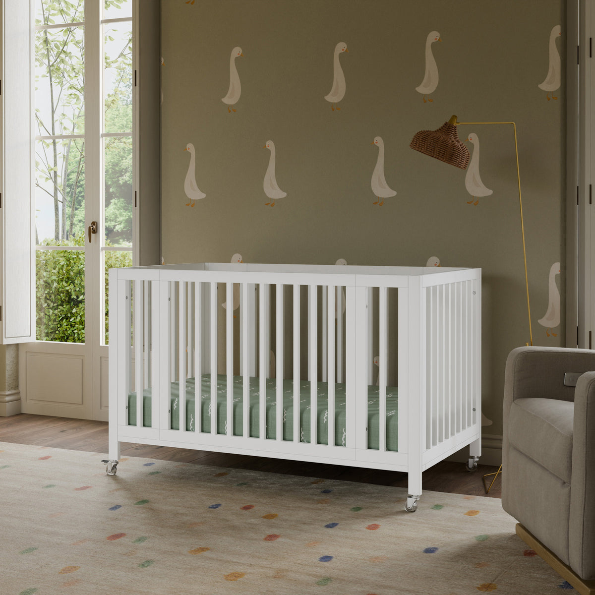 Rolli 9-in-1 Convertible All-Stages® Crib with Bassinet & Toddler Bed Conversion Kits