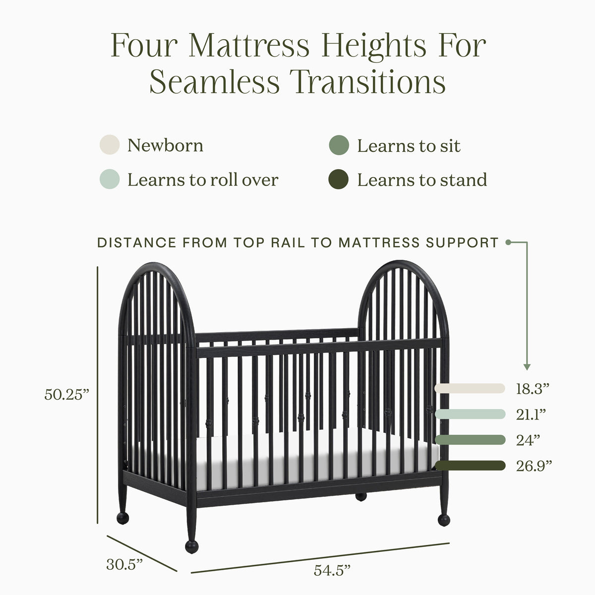 Alouette 3-in-1 Convertible Spindle Crib