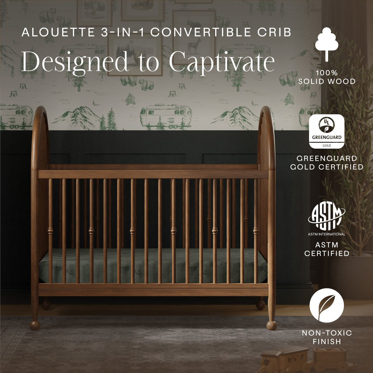 Alouette 3-in-1 Convertible Spindle Crib