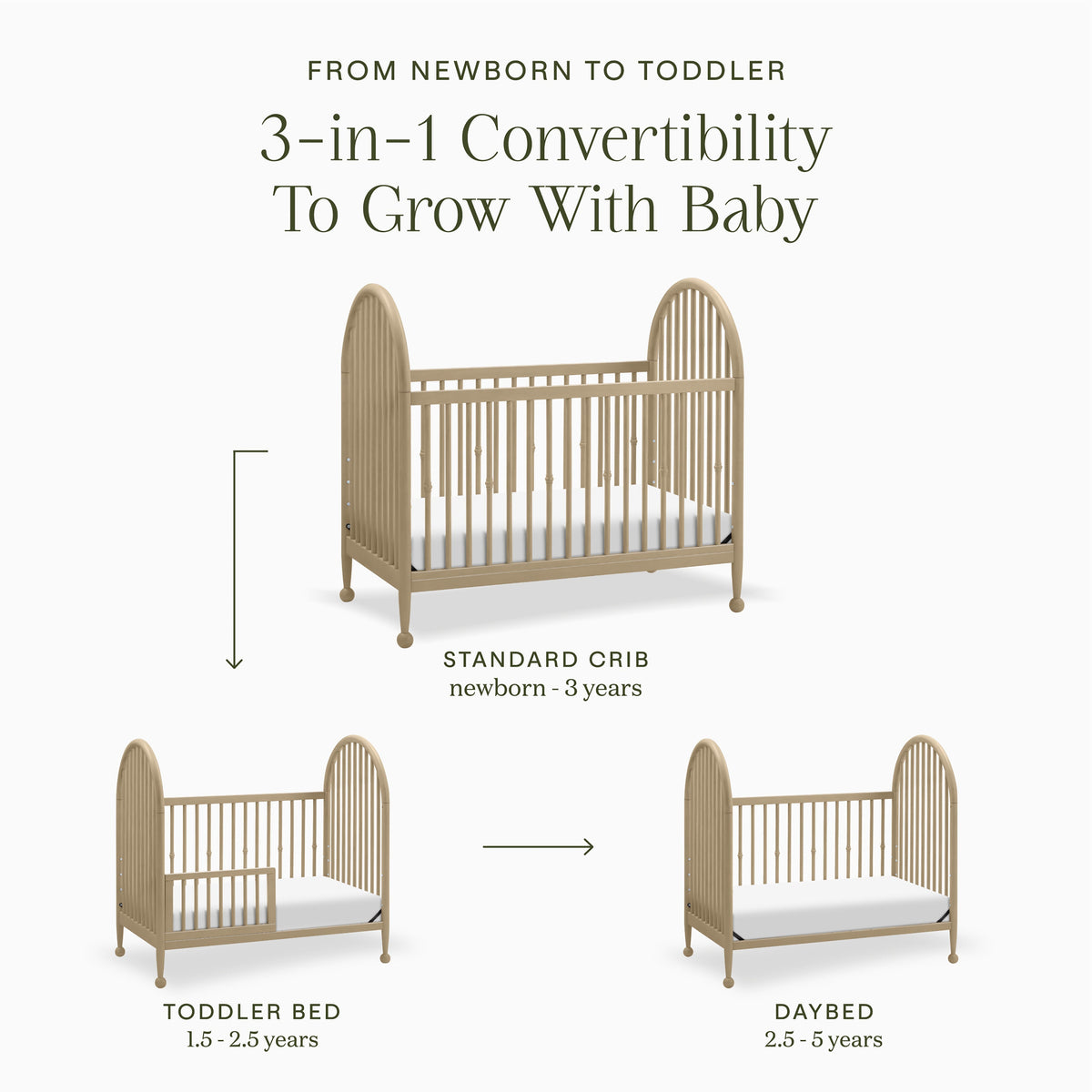 Alouette 3-in-1 Convertible Spindle Crib