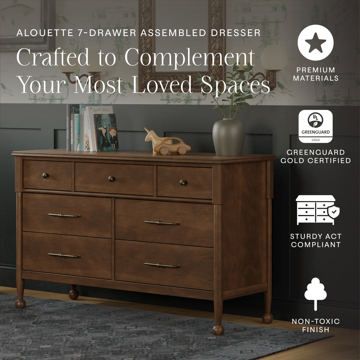 Alouette 7-Drawer Wide Assembled Dresser (56")