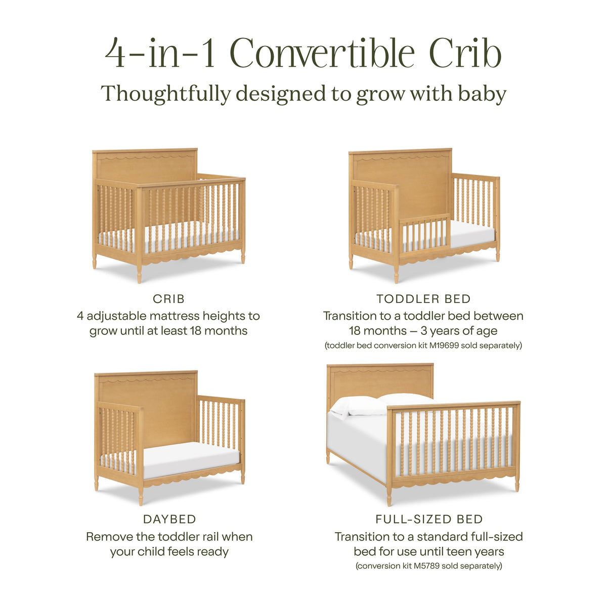 Ambrosia 4-in-1 Convertible Crib
