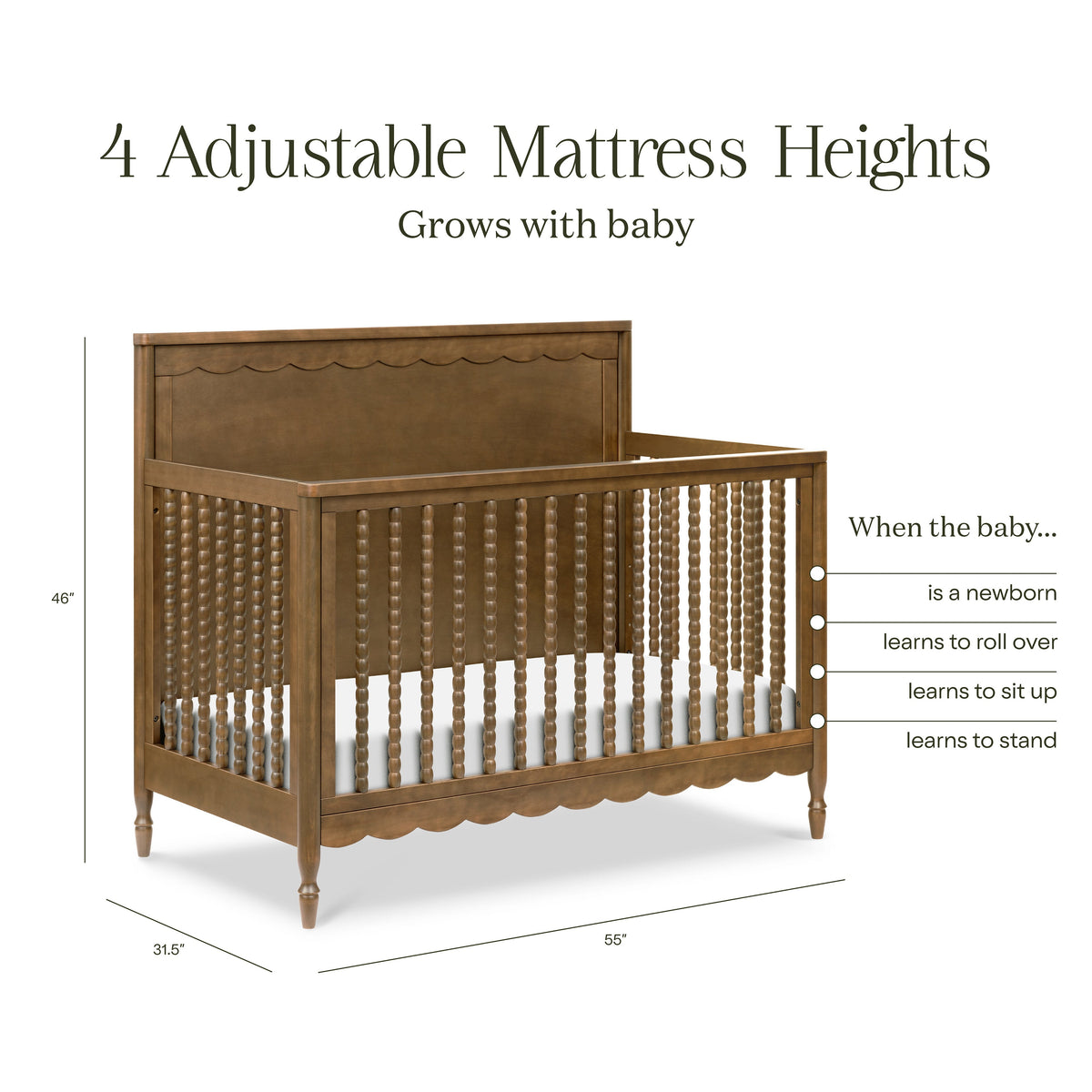 Ambrosia 4-in-1 Convertible Crib