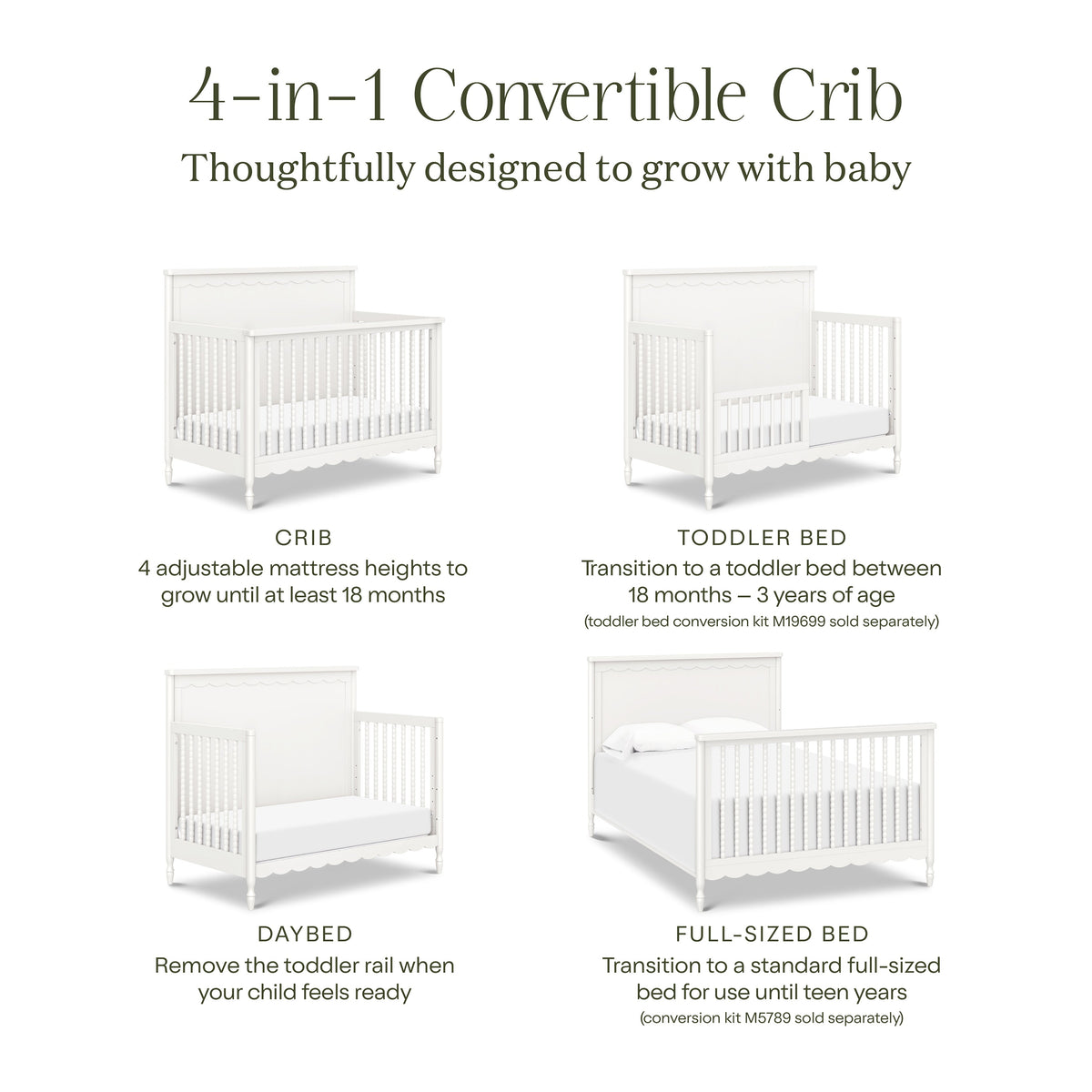Ambrosia 4-in-1 Convertible Crib
