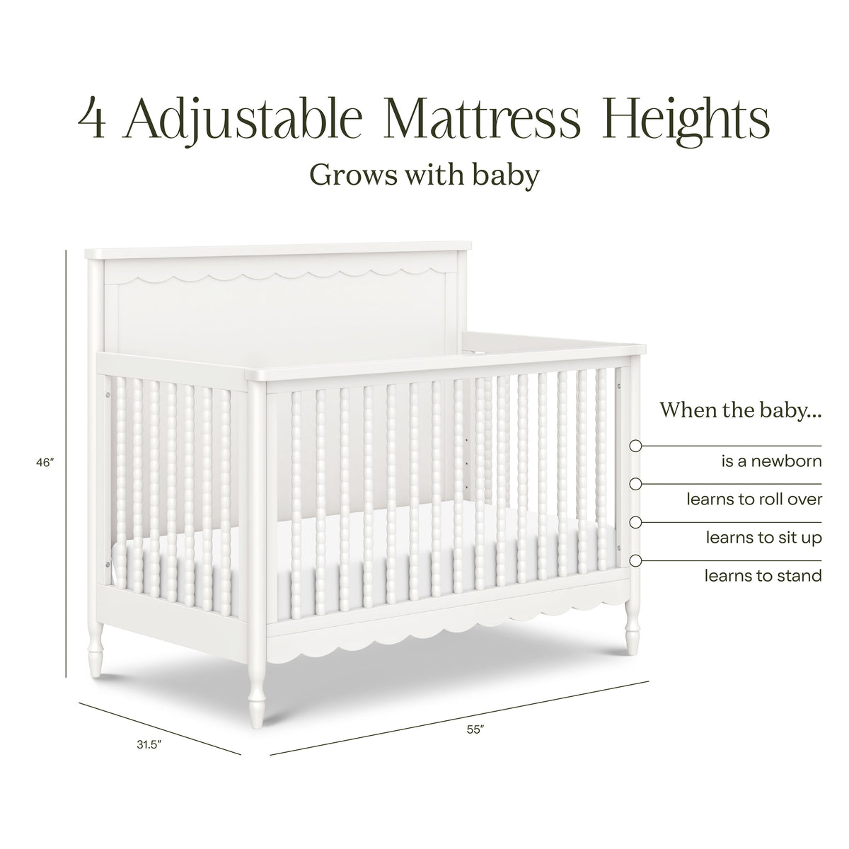 Ambrosia 4-in-1 Convertible Crib