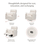 Nori Extra Wide Electronic Recliner and Swivel Glider with USB port