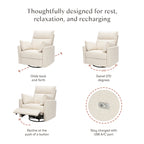 Nori Extra Wide Electronic Recliner and Swivel Glider with USB port