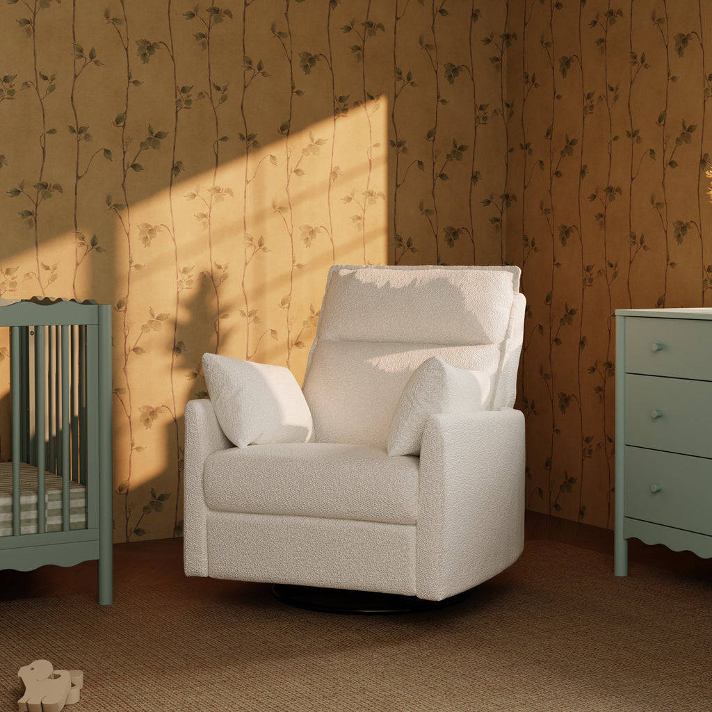 Sillón reclinable y mecedora giratoria electrónica extra ancha Nori con puerto USB