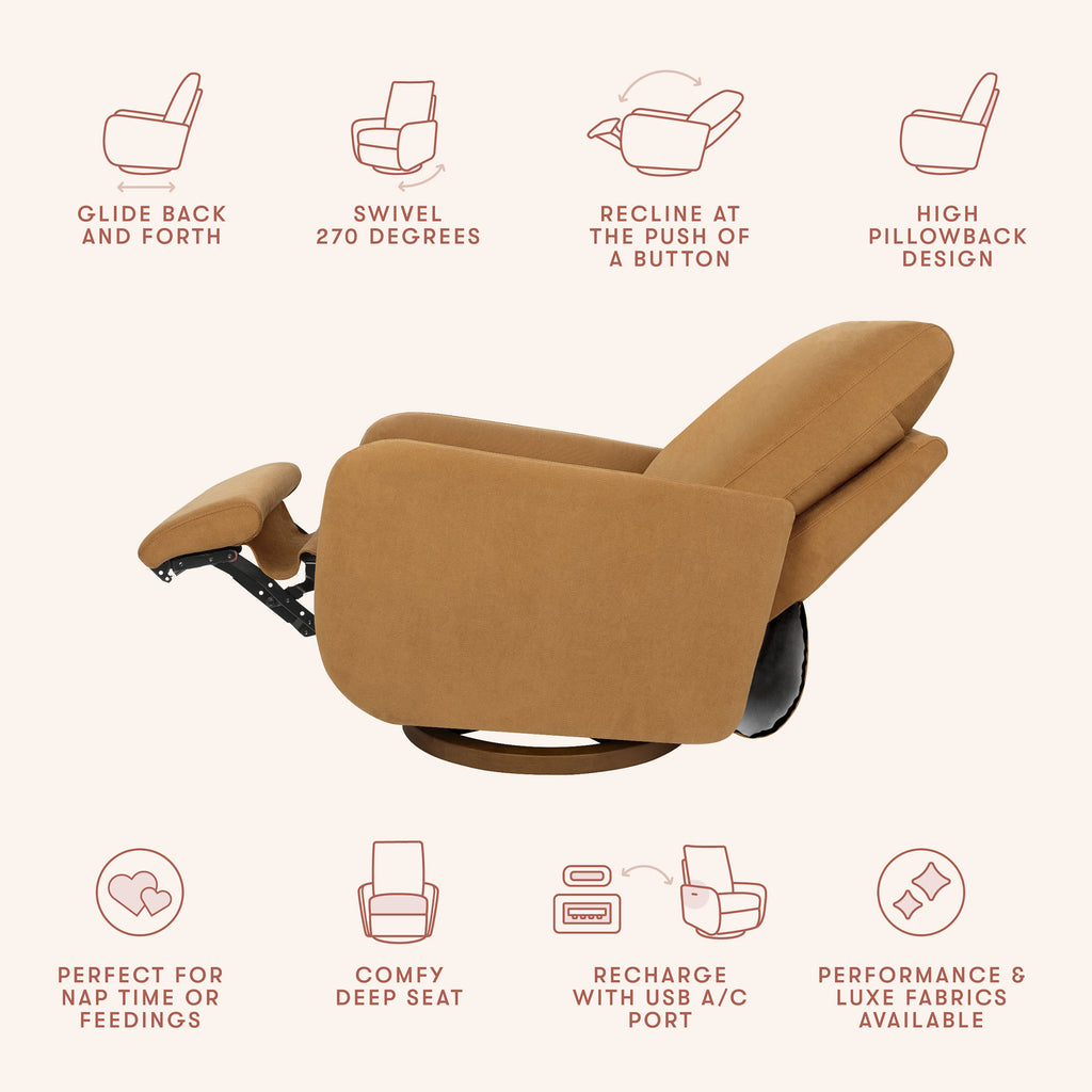 Petal Electronic Recliner and Swivel Glider with USB Port