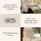 Petal Electronic Recliner and Swivel Glider with USB Port