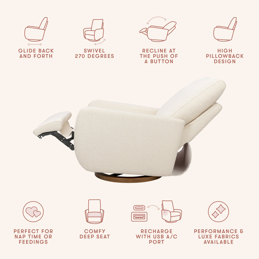 Petal Electronic Recliner and Swivel Glider with USB Port