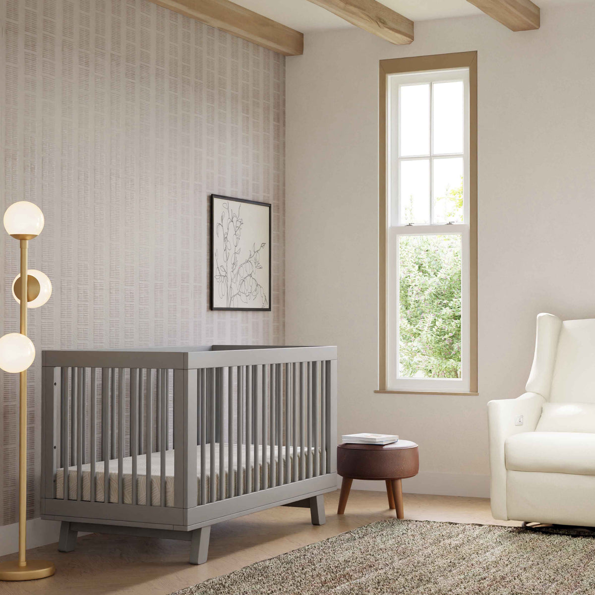 Hudson 3-in-1 Convertible Crib with Toddler Bed Conversion Kit