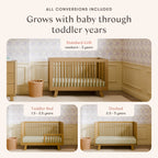 Hudson 3-in-1 Convertible Crib with Toddler Bed Conversion Kit