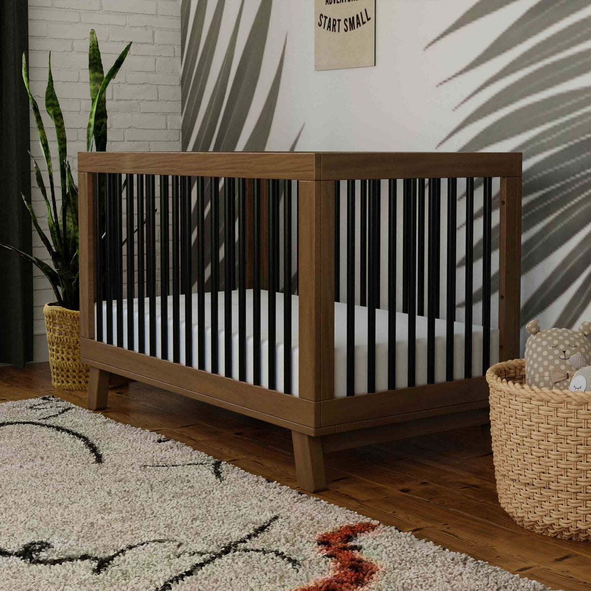 Hudson 3-in-1 Convertible Crib with Toddler Bed Conversion Kit