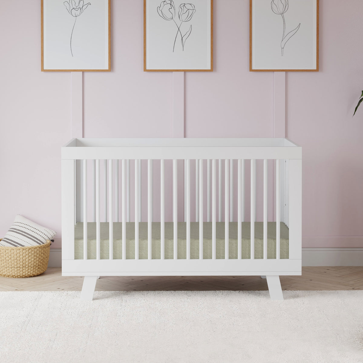 Hudson 3-in-1 Convertible Crib with Toddler Bed Conversion Kit