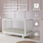 Hudson 3-in-1 Convertible Crib with Toddler Bed Conversion Kit
