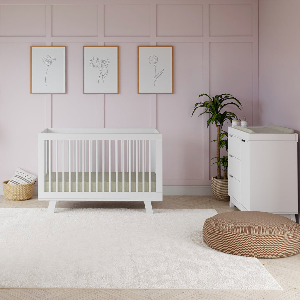 Hudson 3-in-1 Convertible Crib with Toddler Bed Conversion Kit