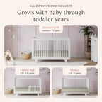 Hudson 3-in-1 Convertible Crib with Toddler Bed Conversion Kit