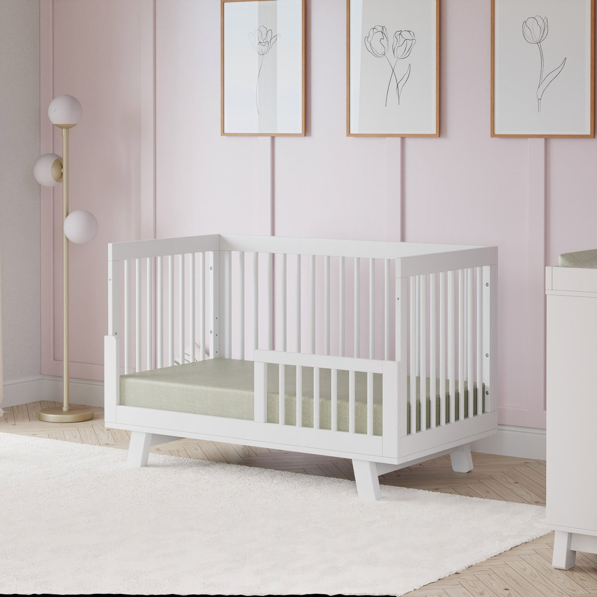 Hudson 3-in-1 Convertible Crib with Toddler Bed Conversion Kit
