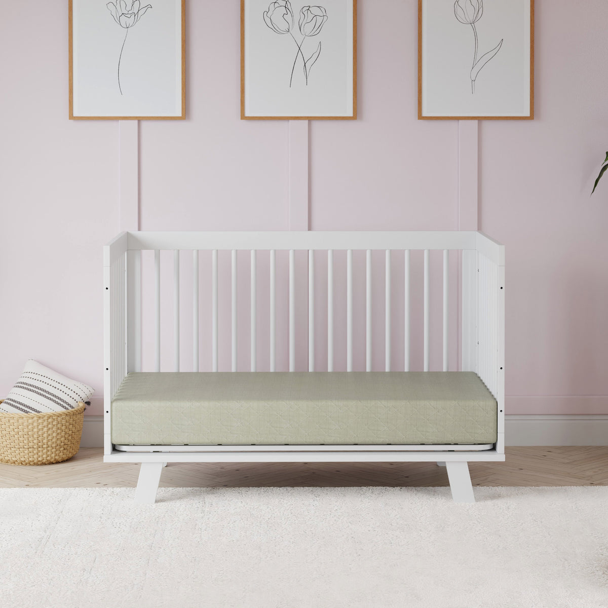 Hudson 3-in-1 Convertible Crib with Toddler Bed Conversion Kit