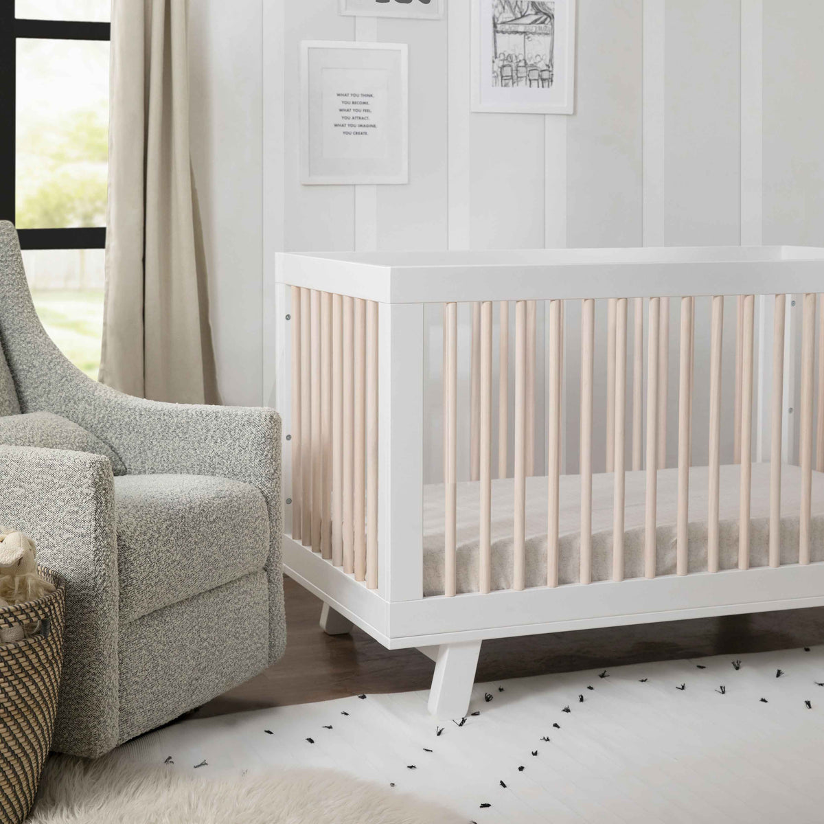 Hudson 3-in-1 Convertible Crib with Toddler Bed Conversion Kit