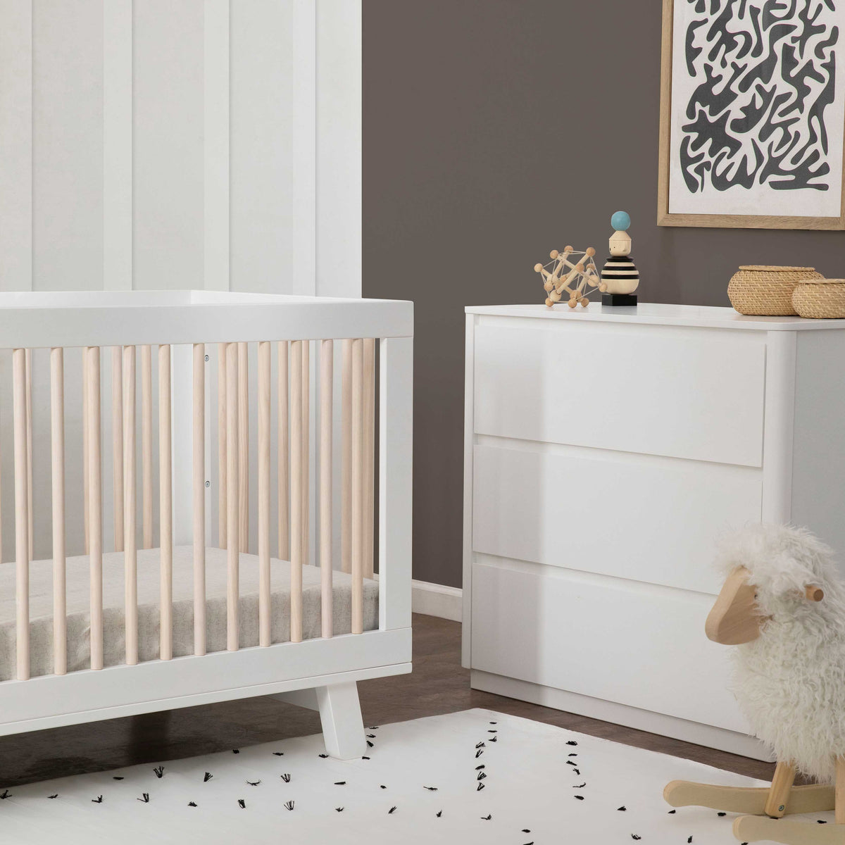 Hudson 3-in-1 Convertible Crib with Toddler Bed Conversion Kit