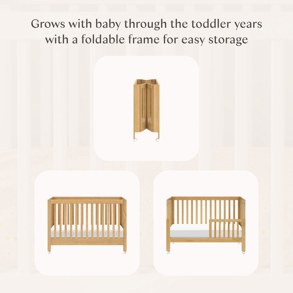 Maki Portable Folding Crib with Toddler Bed Conversion Kit