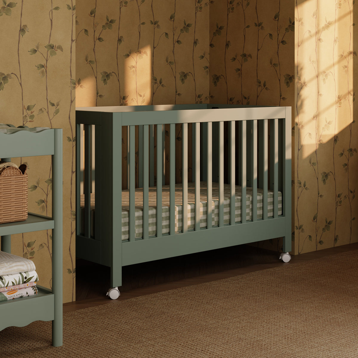 Maki Portable Folding Crib with Toddler Bed Conversion Kit