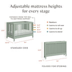 Cuna plegable portátil Maki con kit de conversión a cama para niños pequeños