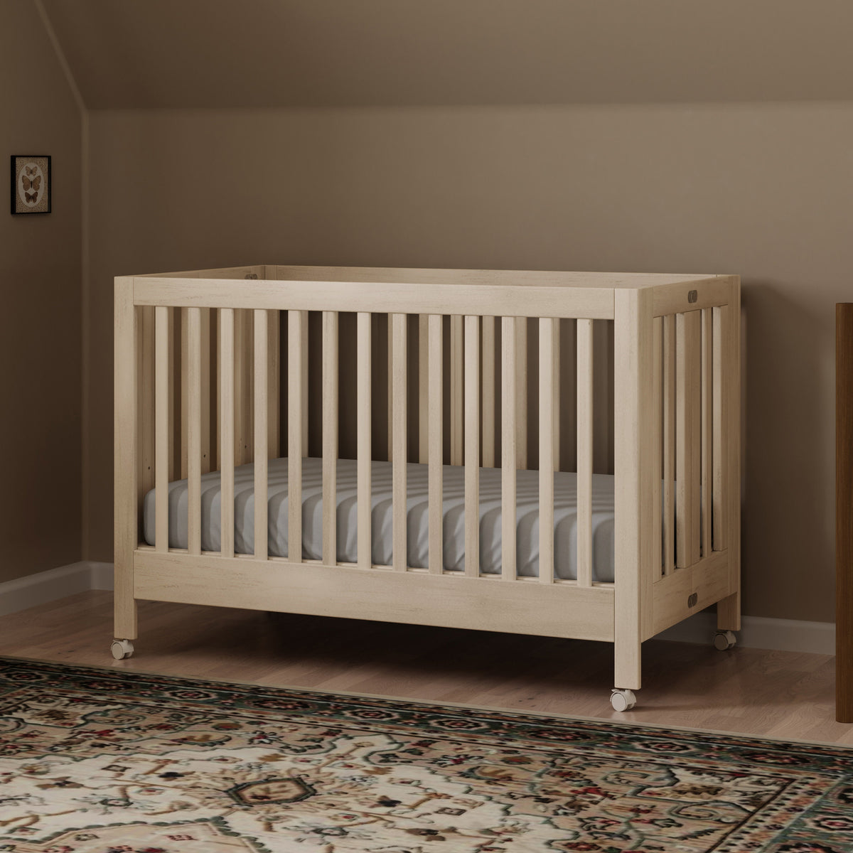 Maki Portable Folding Crib with Toddler Bed Conversion Kit